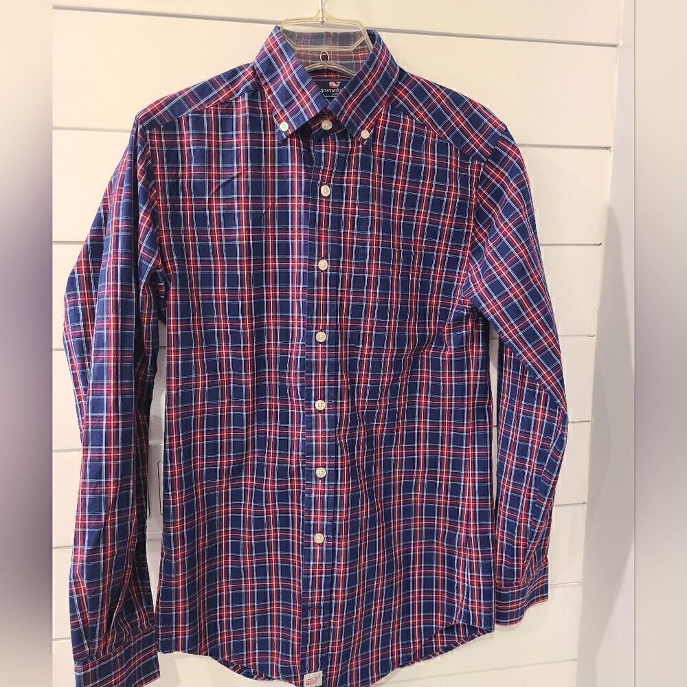 Vineyard Vines Plaid Button Down Long Sleeve Shirt Men